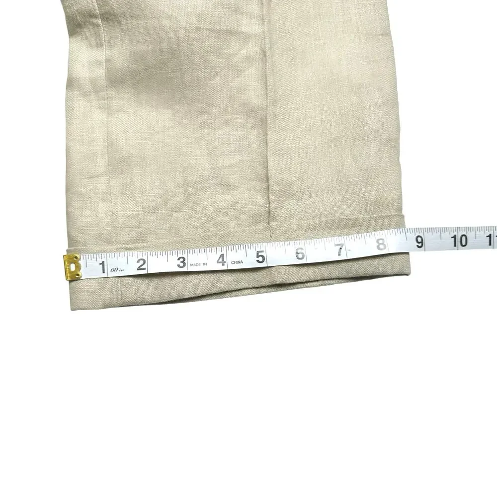 Calvin Klein | Men | 100% Linen Stone Lightweight Cuffed Dress Pants | Size 36 R